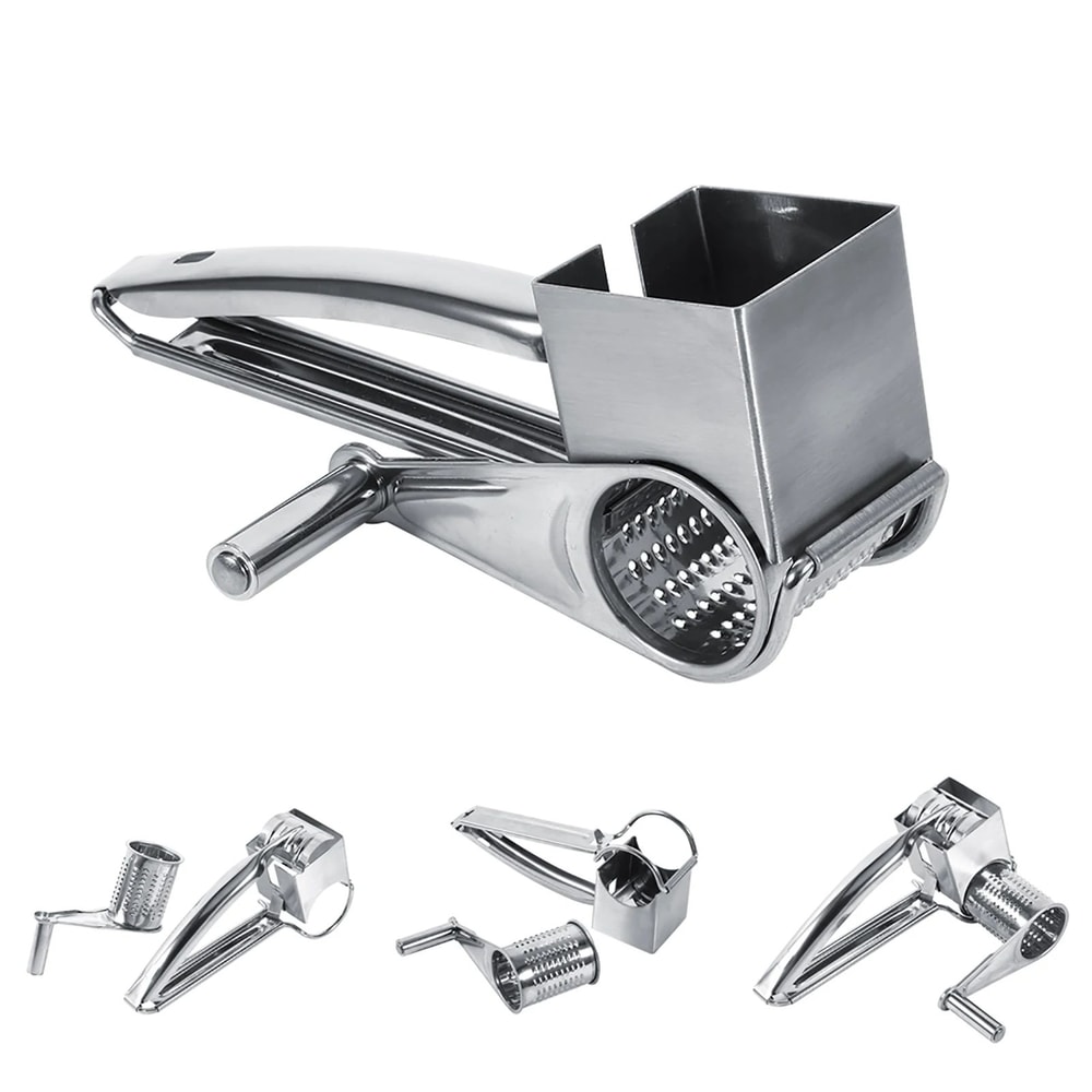 Rotary Cheese Grater With Stainless Steel Drum Multifunctional Manual Vegetable Slicer 3