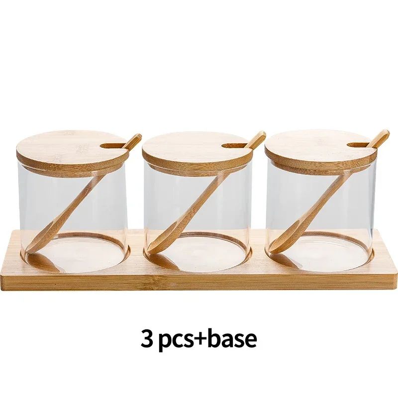 Airtight Glass Storage Jar With Wood Lid For Tea Coffee Spices And Pantry Organization 8
