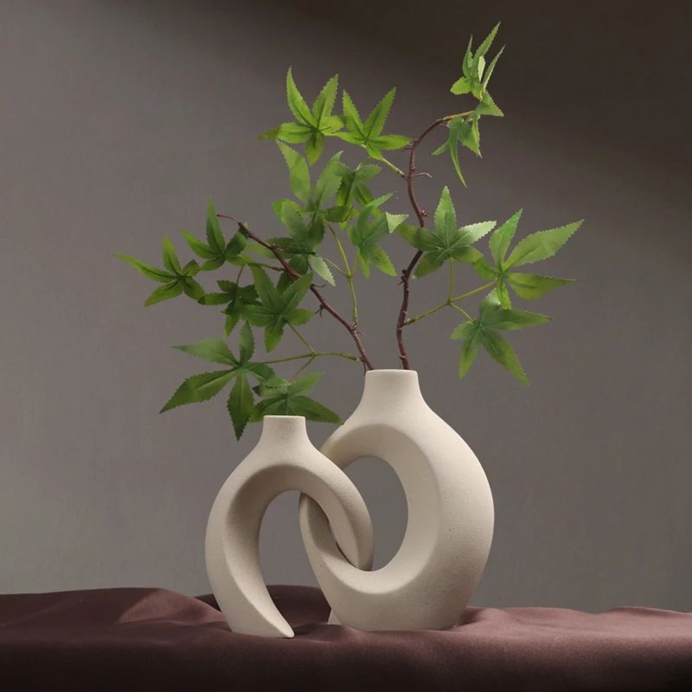Nordic Ceramic Interlock Vase Set For Pampas Grass And Modern Home Decor 0