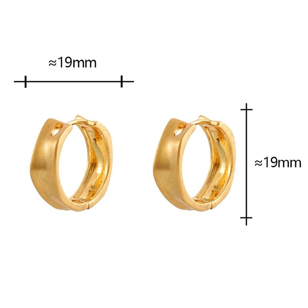 Minimalist Brushed Sterling Silver Hoop Earrings With 18K Gold Finish VintageInspired Irregular De 3