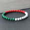 Palestine Flag Natural Stone Bead Bracelet Unisex Prayer Symbolic Jewelry 2