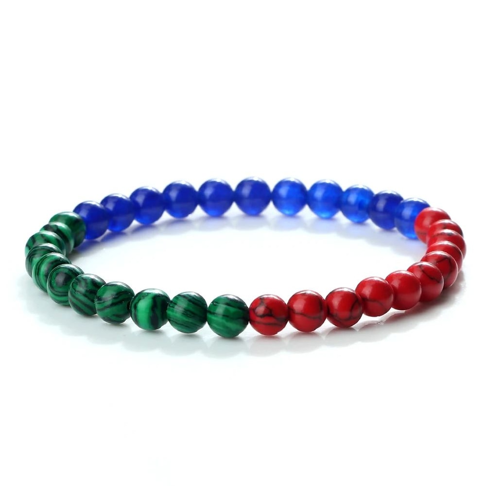 Palestine Flag Natural Stone Bead Bracelet Unisex Prayer Symbolic Jewelry 9