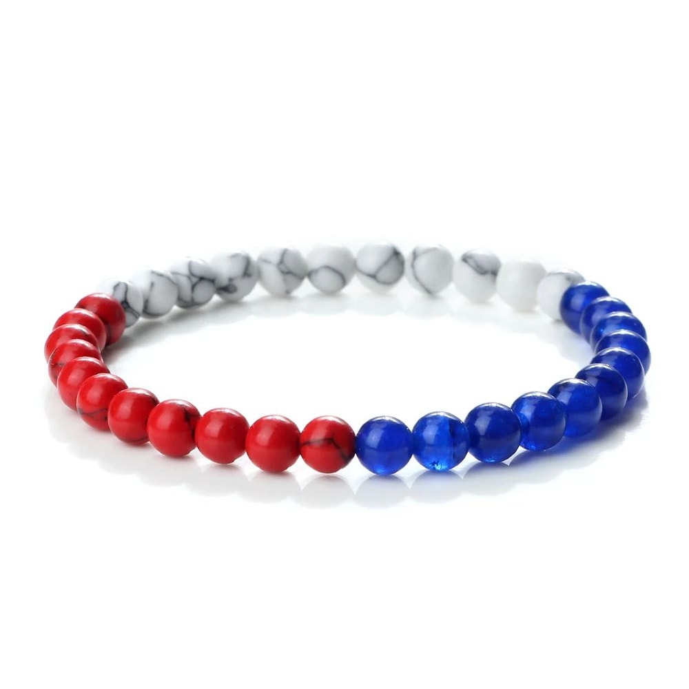 Palestine Flag Natural Stone Bead Bracelet Unisex Prayer Symbolic Jewelry 6