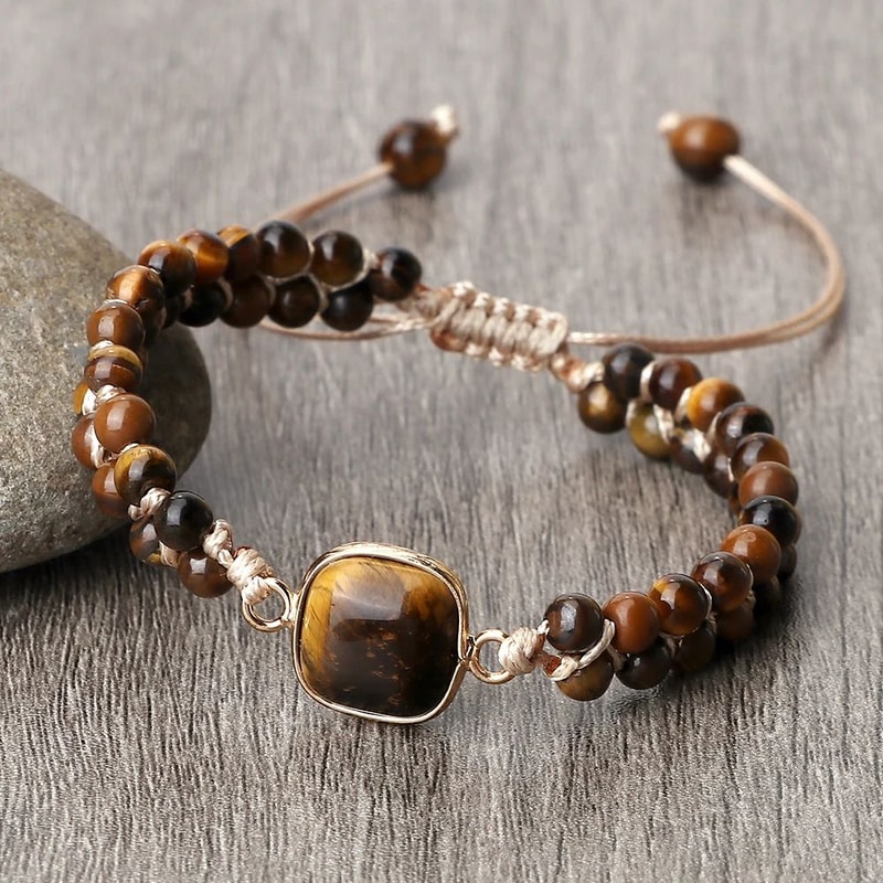 Tiger Eye Energy Bracelet Handmade 4mm Tiger Eye Bracelet For Balance Bohemian Style 0