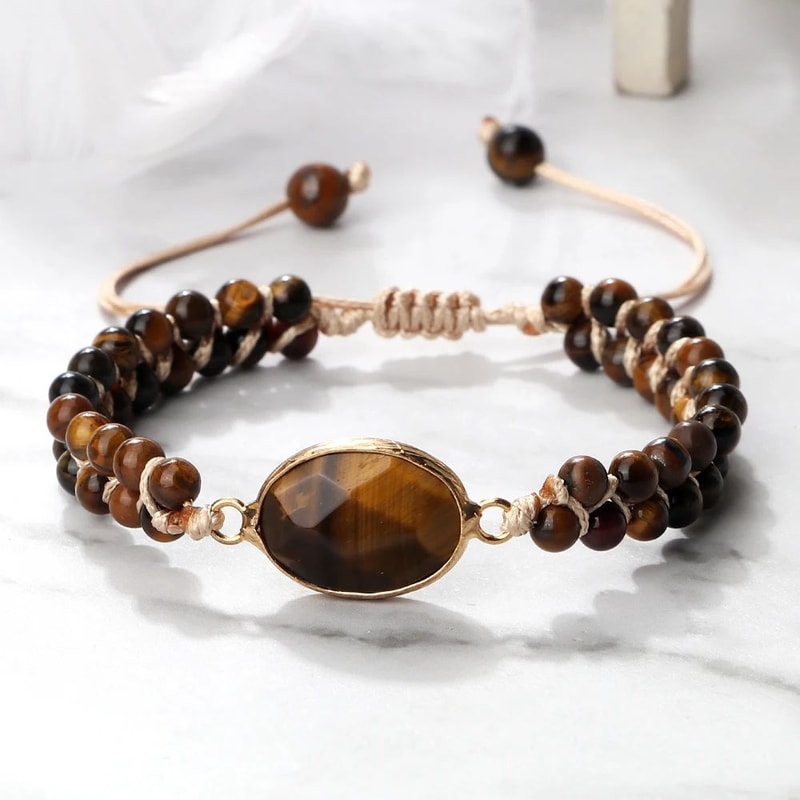Tiger Eye Energy Bracelet Handmade 4mm Tiger Eye Bracelet For Balance Bohemian Style 1