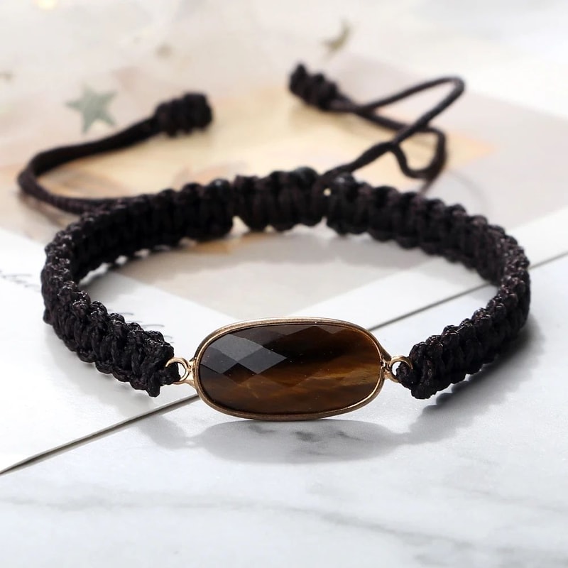 Tiger Eye Energy Bracelet Handmade 4mm Tiger Eye Bracelet For Balance Bohemian Style 2