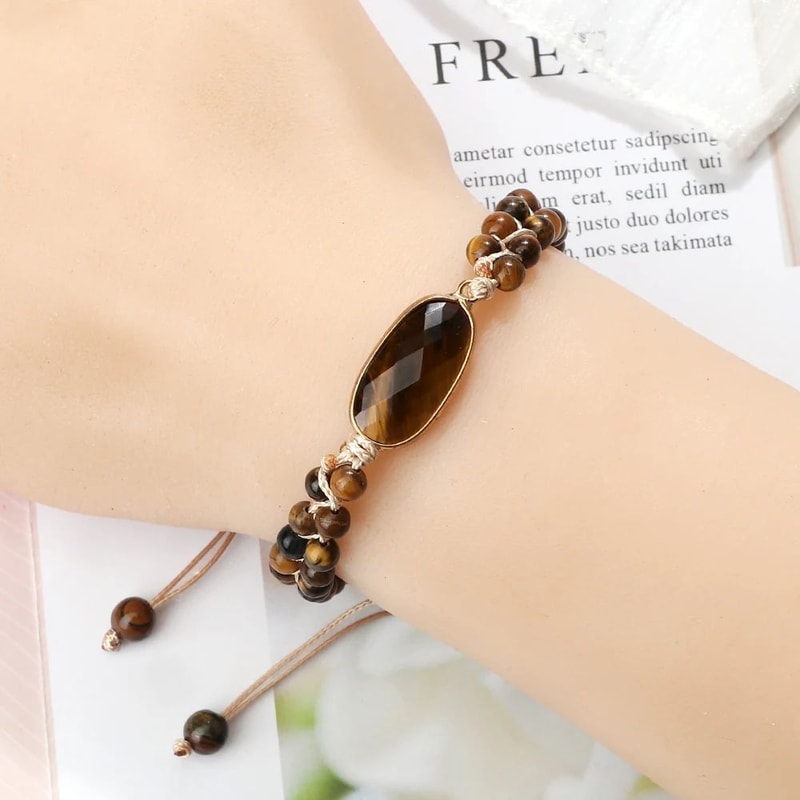 Tiger Eye Energy Bracelet Handmade 4mm Tiger Eye Bracelet For Balance Bohemian Style 3