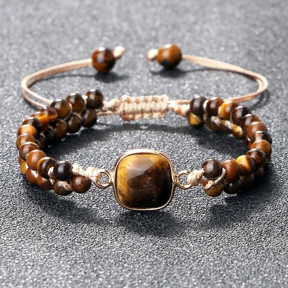 Tiger Eye Energy Bracelet Handmade 4mm Tiger Eye Bracelet For Balance Bohemian Style 4