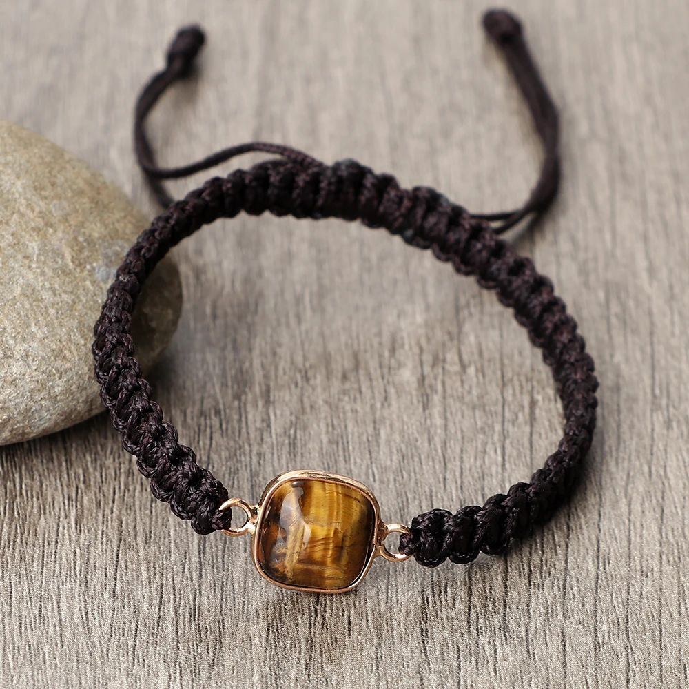 Tiger Eye Energy Bracelet Handmade 4mm Tiger Eye Bracelet For Balance Bohemian Style 9