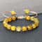 Sun Glow Yellow Agate Bracelet Handmade Braided Stone Bracelet With 8mm Faceted Beads 2