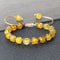 Sun Glow Yellow Agate Bracelet Handmade Braided Stone Bracelet With 8mm Faceted Beads 2