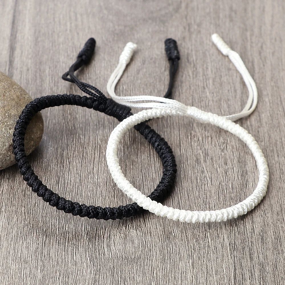 Yin Yang Couple Bracelets Adjustable Handmade Protection Love Wristband Set 0
