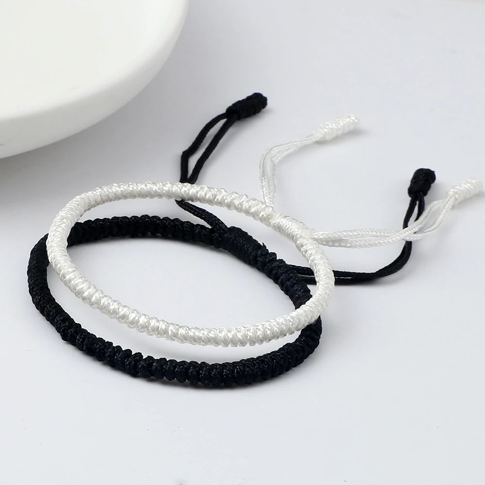 Yin Yang Couple Bracelets Adjustable Handmade Protection Love Wristband Set 1