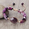 Purple Agate Bracelet Natural Gemstone Beaded Healing Crystal Jewelry 3