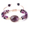 Purple Agate Bracelet Natural Gemstone Beaded Healing Crystal Jewelry 6