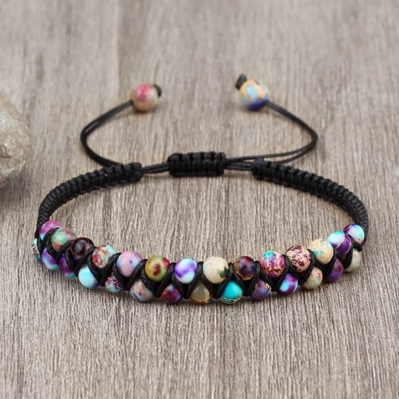 4mm Natural Stone Bracelet For Men And Women Adjustable Braided Meditation Beaded Bracelet 1