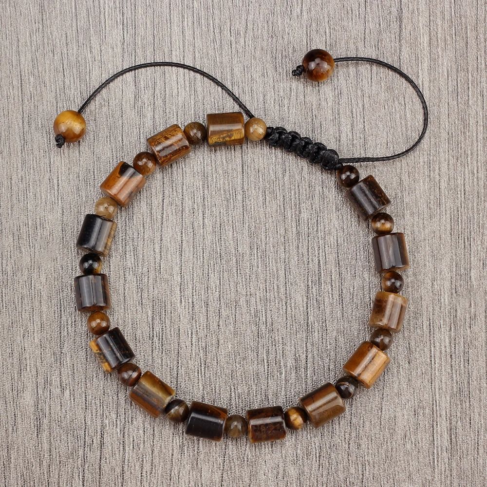 Tiger Eye Bracelet For Men And Women Natural Stone Agate Beaded Bracelet 0