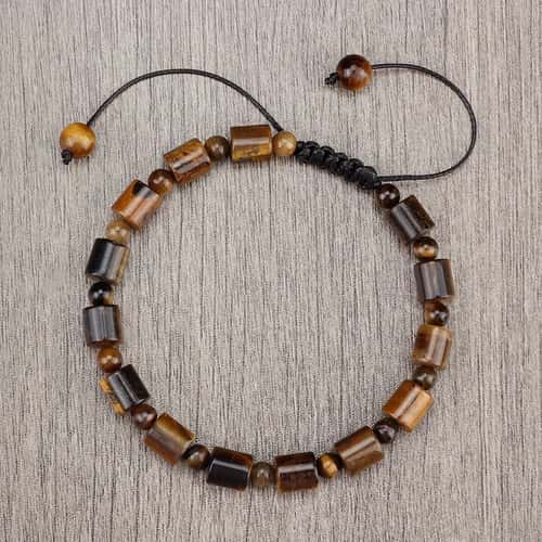 Tiger Eye Bracelet for Men and Women Natural Stone Agate Beaded Bracelet