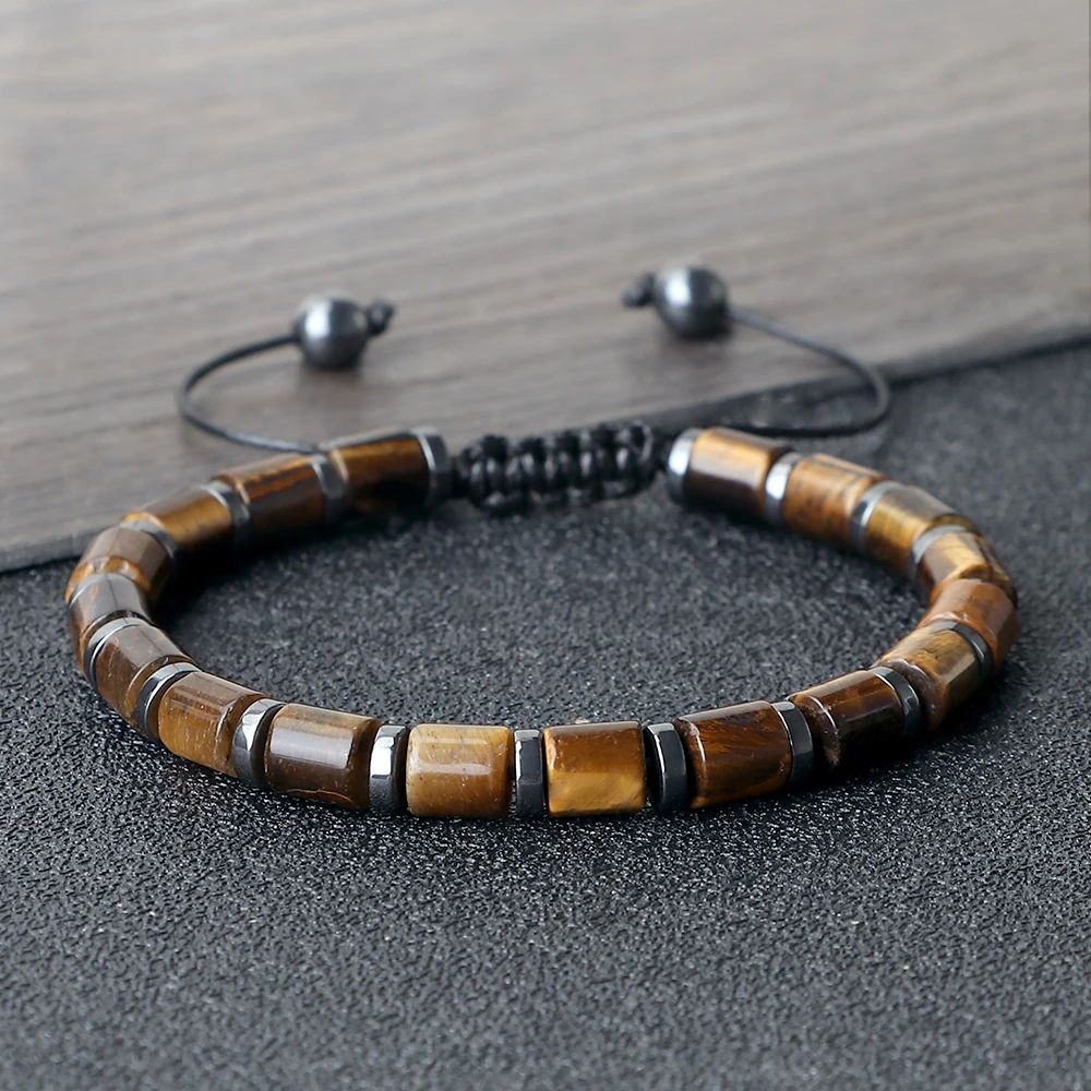 Tiger Eye Bracelet For Men And Women Natural Stone Agate Beaded Bracelet 4