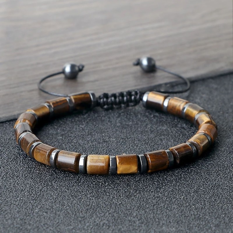 Tiger Eye Bracelet For Men And Women Natural Stone Agate Beaded Bracelet 4