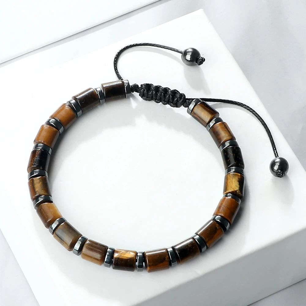 Tiger Eye Bracelet For Men And Women Natural Stone Agate Beaded Bracelet 6
