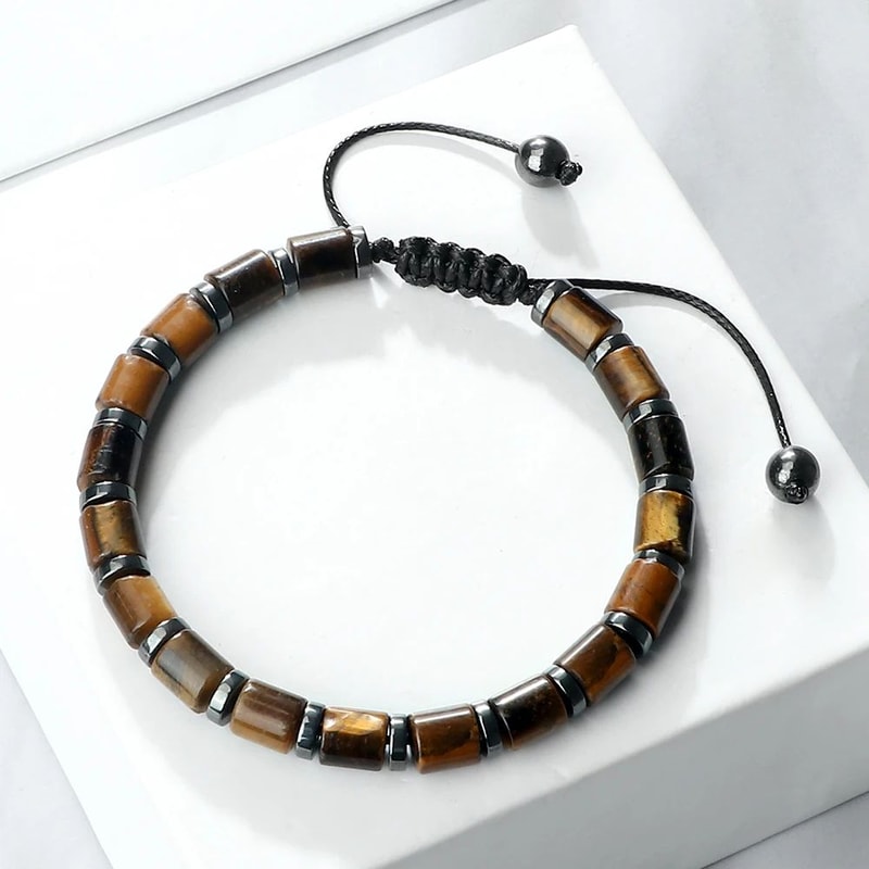 Tiger Eye Bracelet For Men And Women Natural Stone Agate Beaded Bracelet 6