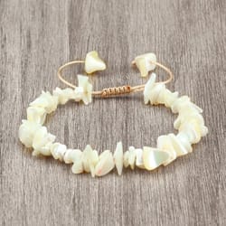 coastal boho shell bracelet adjustable handmade beach bangle