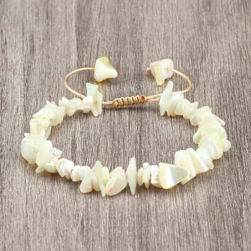 Coastal Boho Shell Bracelet Adjustable Handmade Beach Bangle