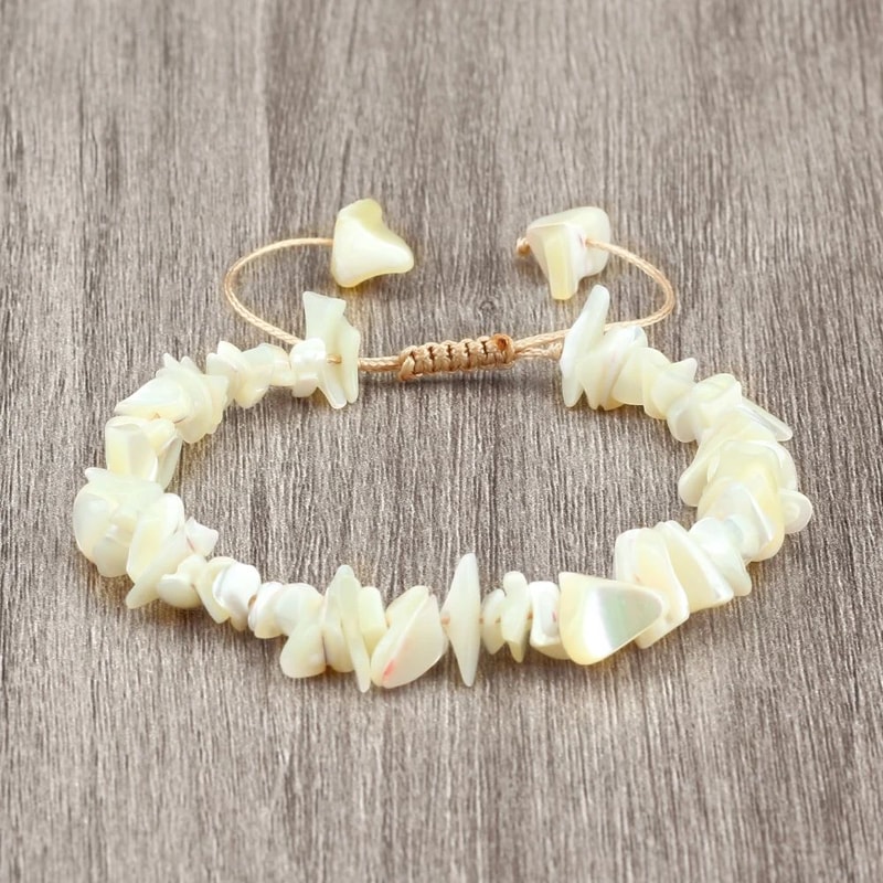 Coastal Boho Shell Bracelet Adjustable Handmade Beach Bangle 0