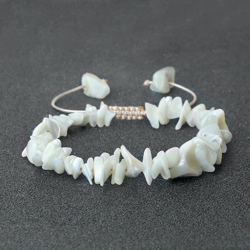 Coastal Boho Shell Bracelet Adjustable Handmade Beach Bangle 2