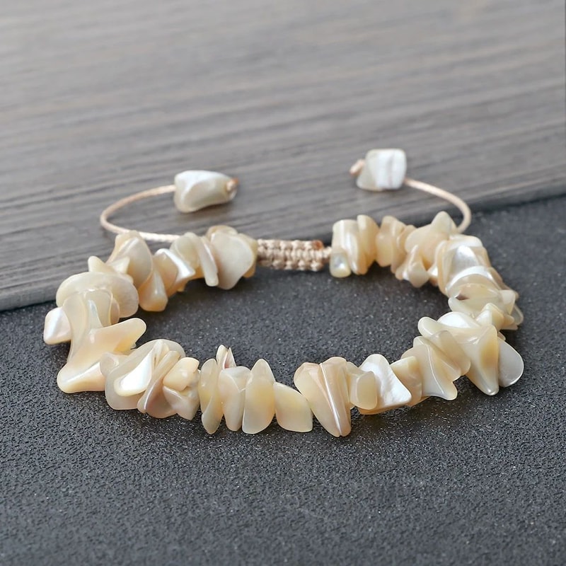 Coastal Boho Shell Bracelet Adjustable Handmade Beach Bangle 3