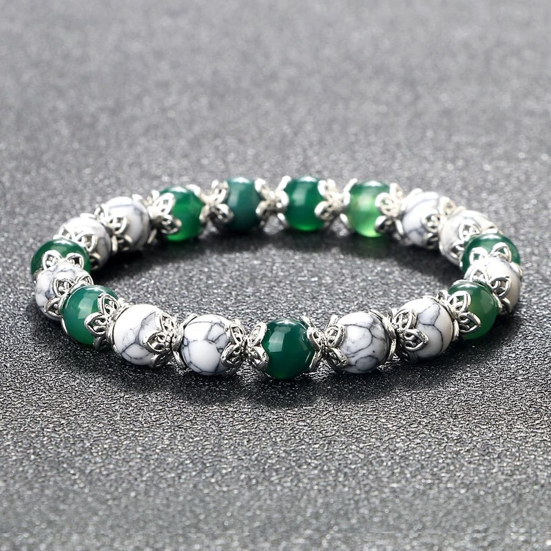 Harmony Balance Natural Stone Bracelet Rose Quartz Onyx Lava Bead Stretch Bracelet 3