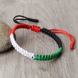 adjustable national flag braided bracelet for men & women - woven rope patriotic wristband