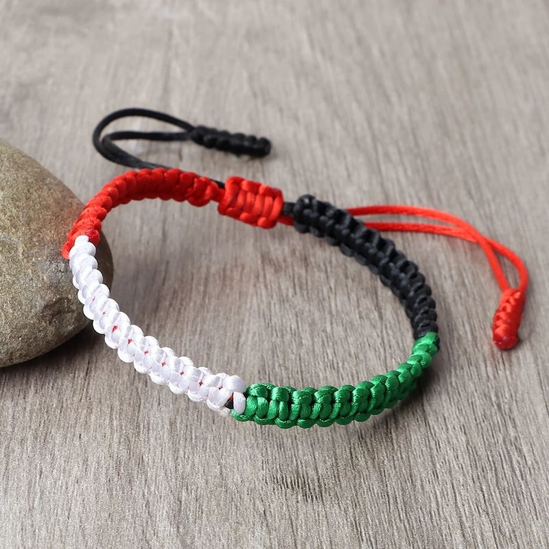 Adjustable National Flag Braided Bracelet For Men Women Woven Rope Patriotic Wristband 0