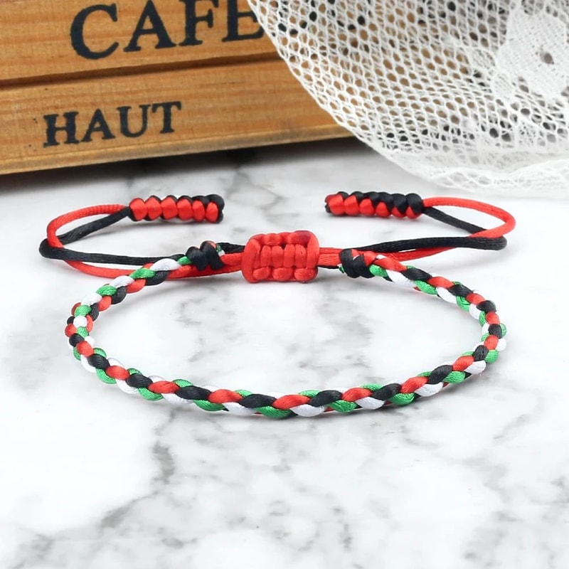 Adjustable National Flag Braided Bracelet For Men Women Woven Rope Patriotic Wristband 3