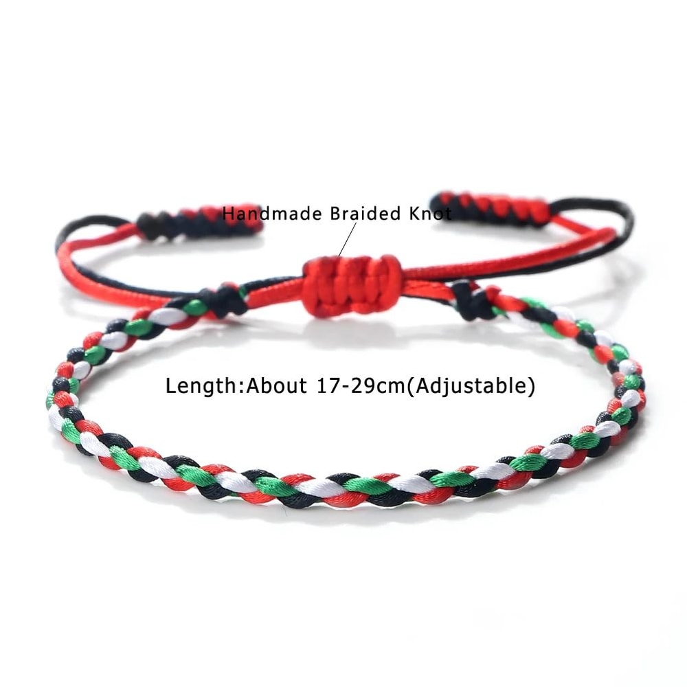 Adjustable National Flag Braided Bracelet For Men Women Woven Rope Patriotic Wristband 5
