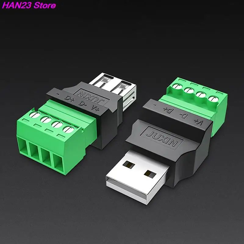 USB Screw Terminal Connector Solderless USB 20 Male Female Repair Adapter 2