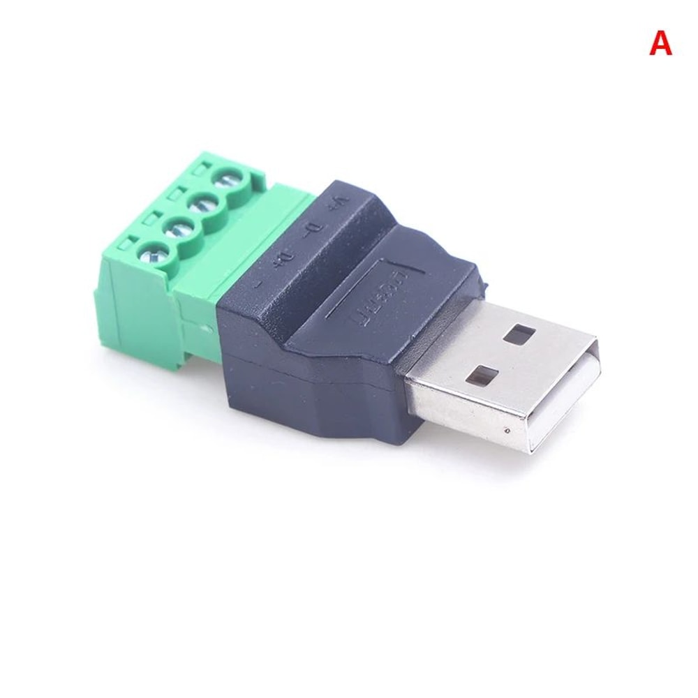 USB Screw Terminal Connector Solderless USB 20 Male Female Repair Adapter 6