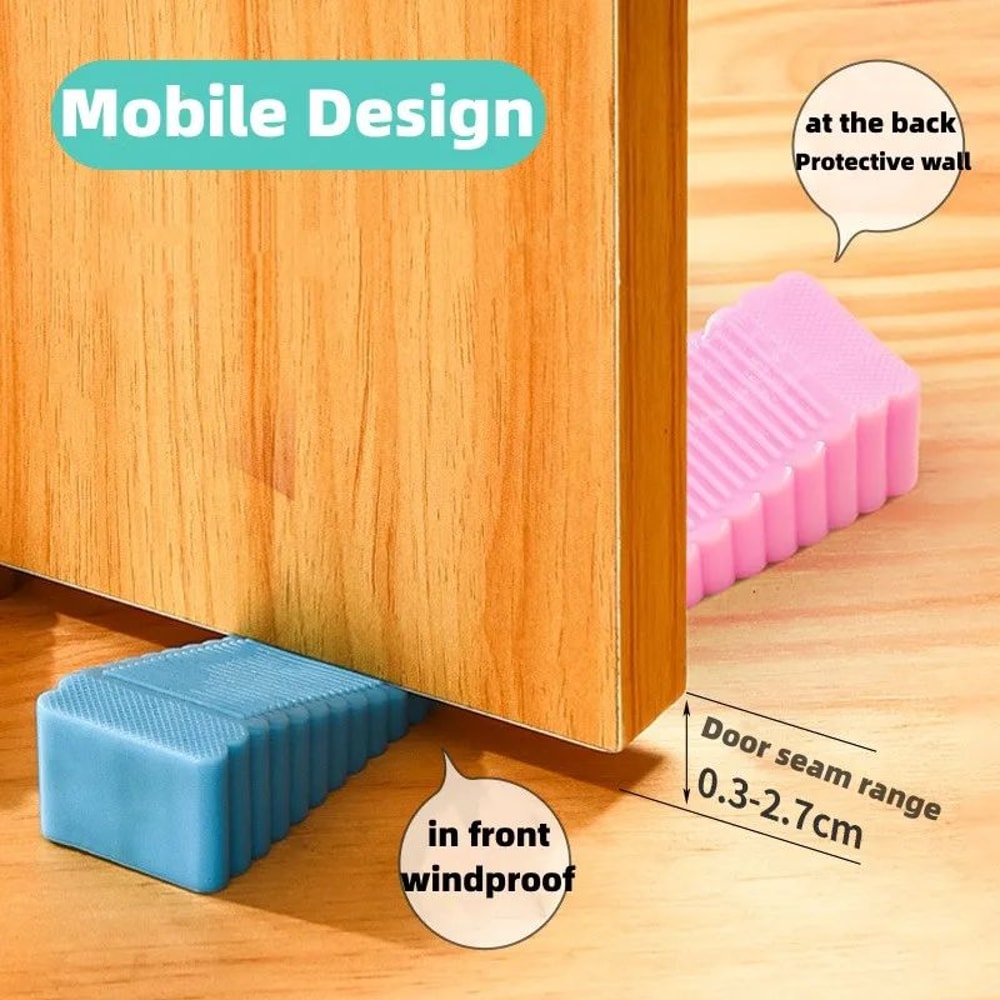 SecureGrip Silicone Door Stopper NonSlip Door Wedge For Home Office 3
