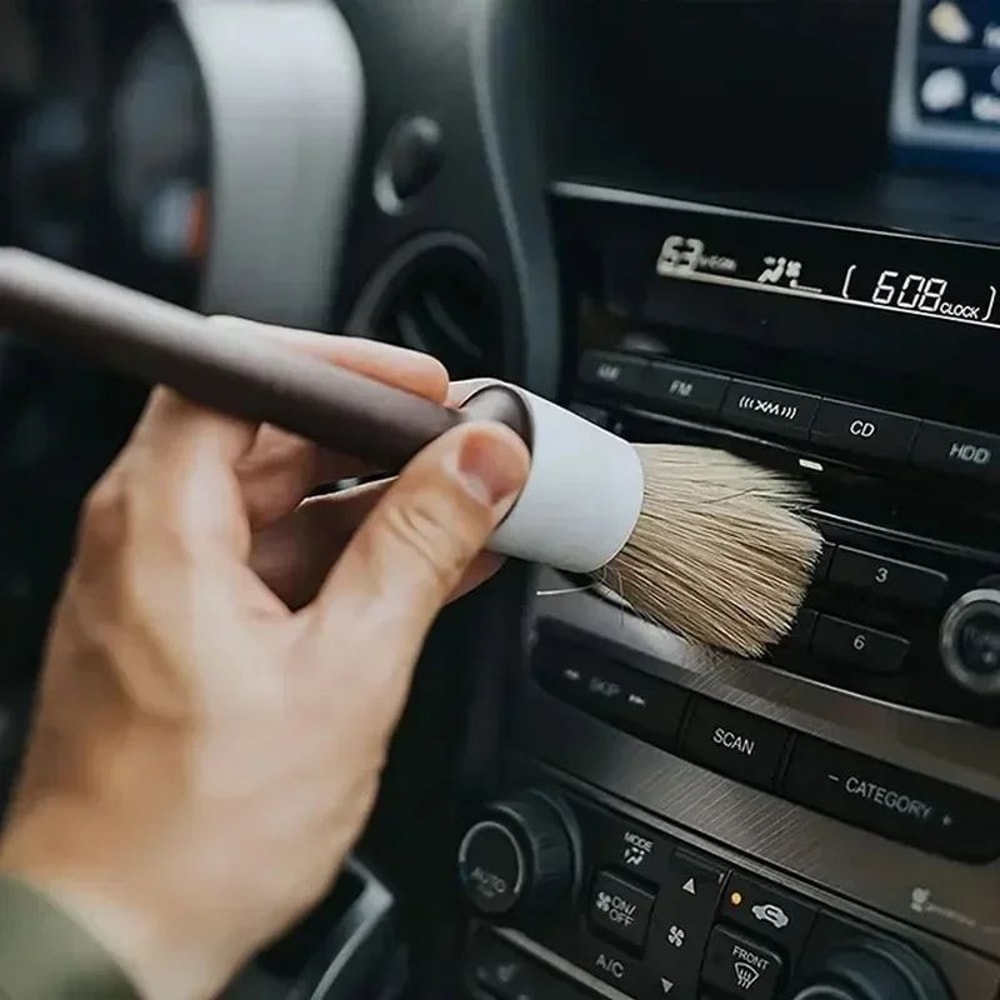 Premium Boar Hair Car Detailing Brush Set For Interior Exterior Cleaning 2