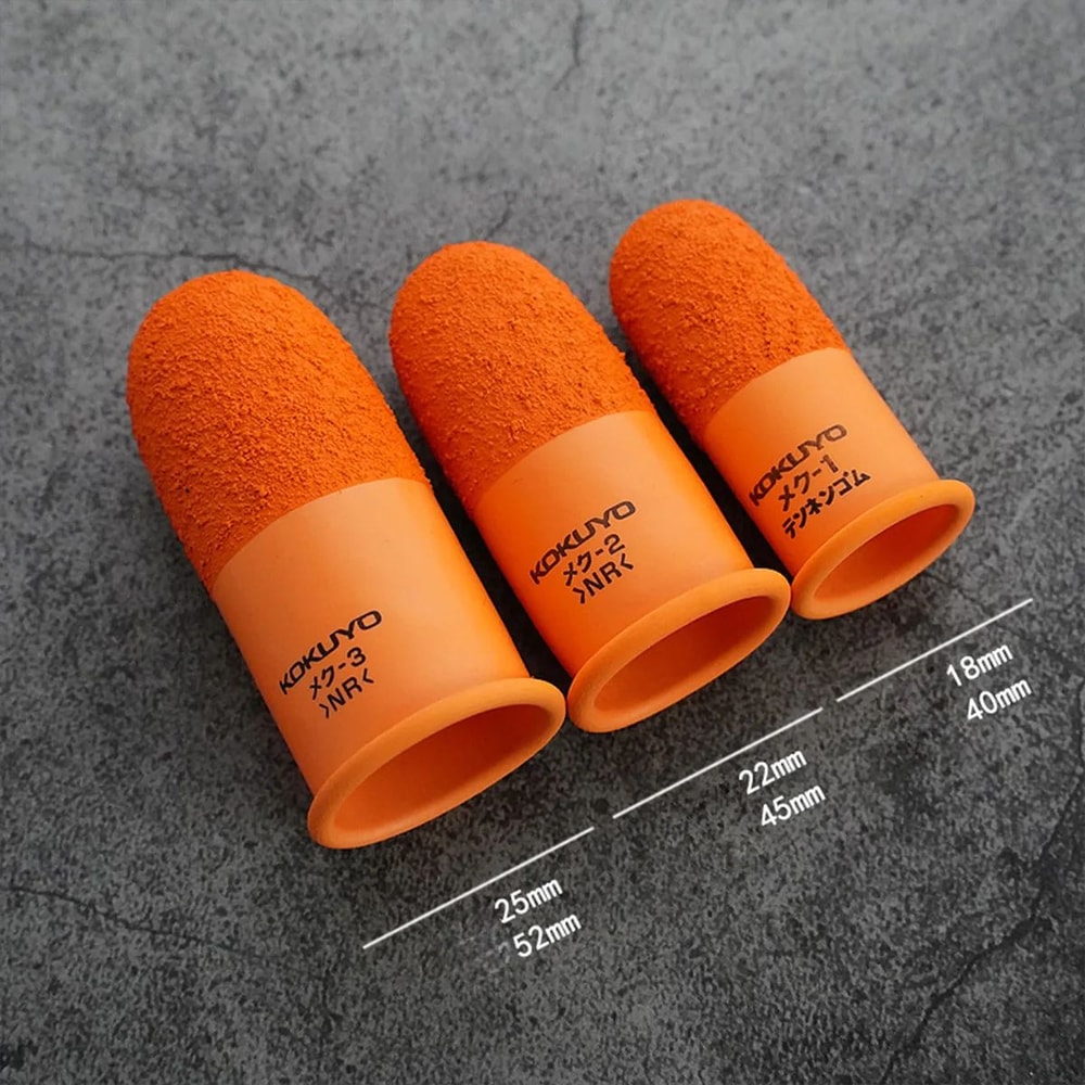 Orange Sewing Finger Protector Set Nonslip Rubber Finger Cots For Sewing Crafts And Counting 5