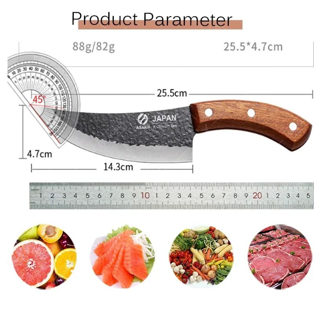 HandForged Butcher Knife Japanese Kitchen Knife For Precision Boning Meat Cutting 5