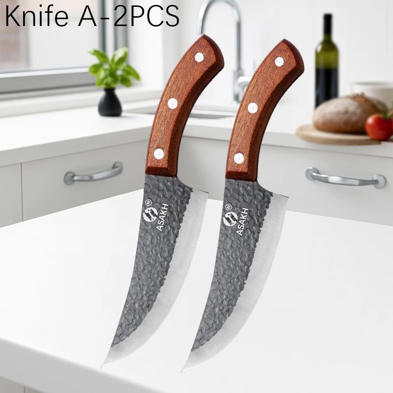 HandForged Butcher Knife Japanese Kitchen Knife For Precision Boning Meat Cutting 8