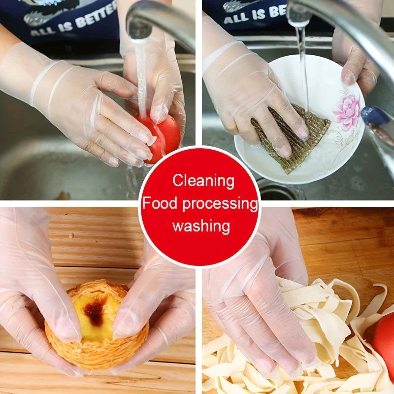 Disposable TPE Gloves Latex Free Powder Free FoodSafe MultiUse Cleaning Gloves 4