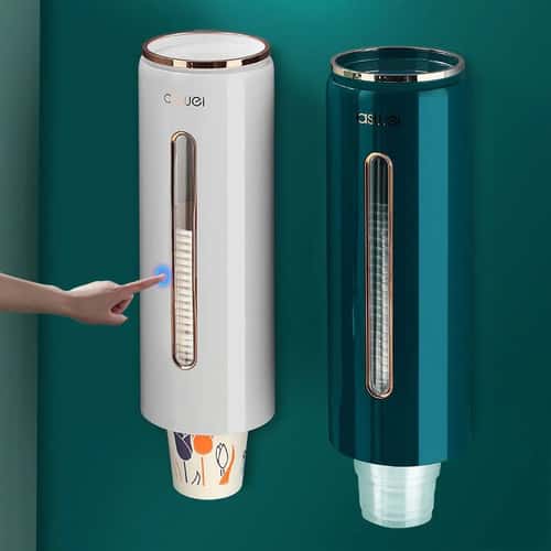 Wall Mounted Cup Dispenser with Automatic Drop System for Disposable Cups