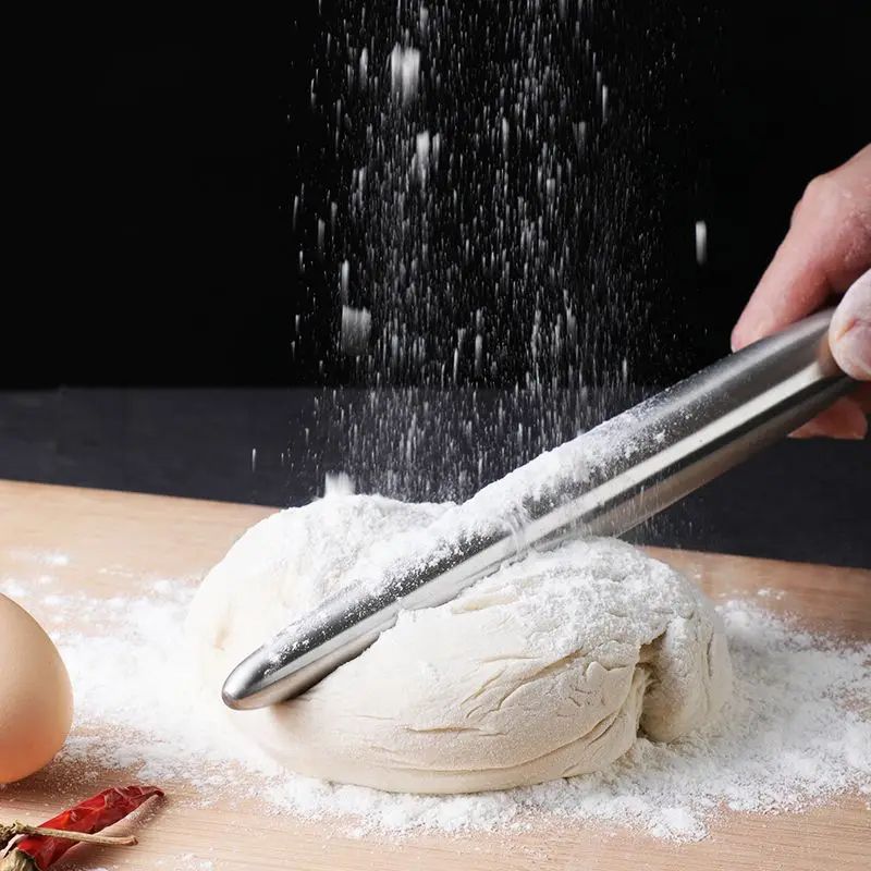 Stainless Steel Rolling Pin NonStick Dough Roller For Pastry Pizza And Dumplings 2