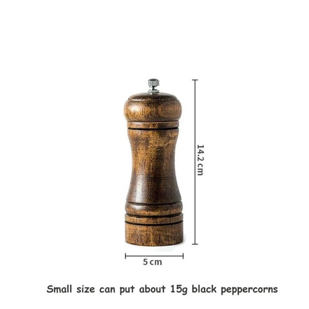 Premium Wood Pepper Grinder Set Adjustable Salt And Pepper Mill With Ceramic Core 6