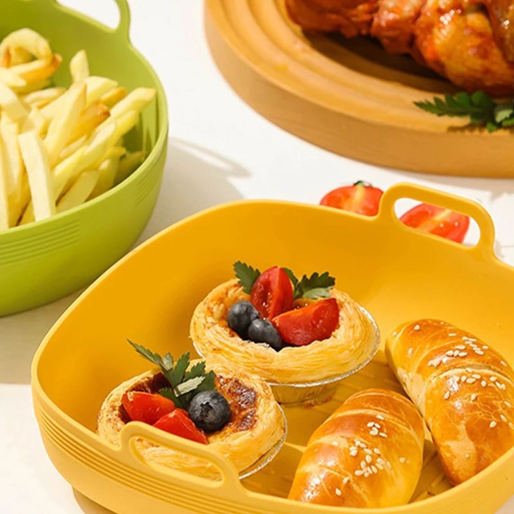 Silicone Air Fryer Liner NonStick Tray Reusable HeatResistant Air Fryer Accessory 1