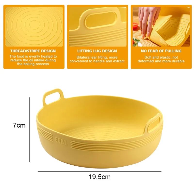Silicone Air Fryer Liner NonStick Tray Reusable HeatResistant Air Fryer Accessory 6