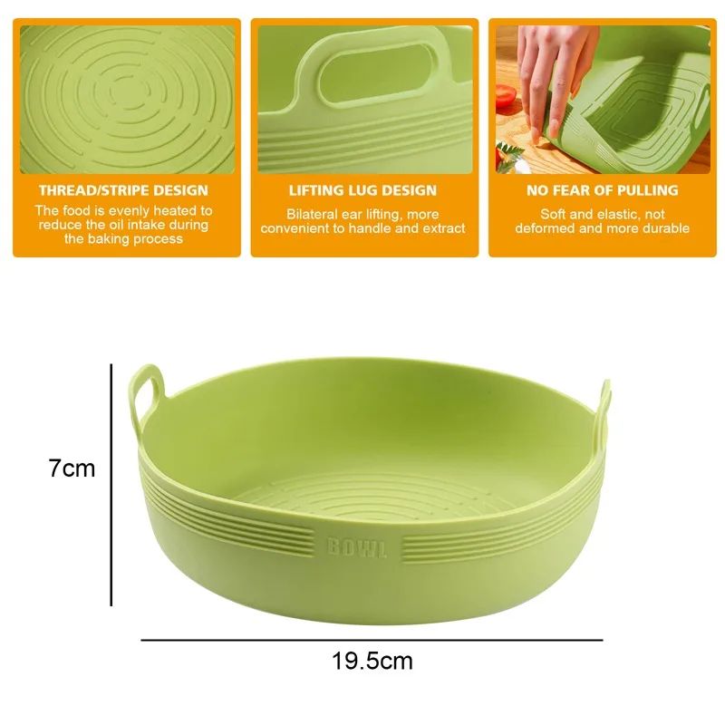Silicone Air Fryer Liner NonStick Tray Reusable HeatResistant Air Fryer Accessory 7